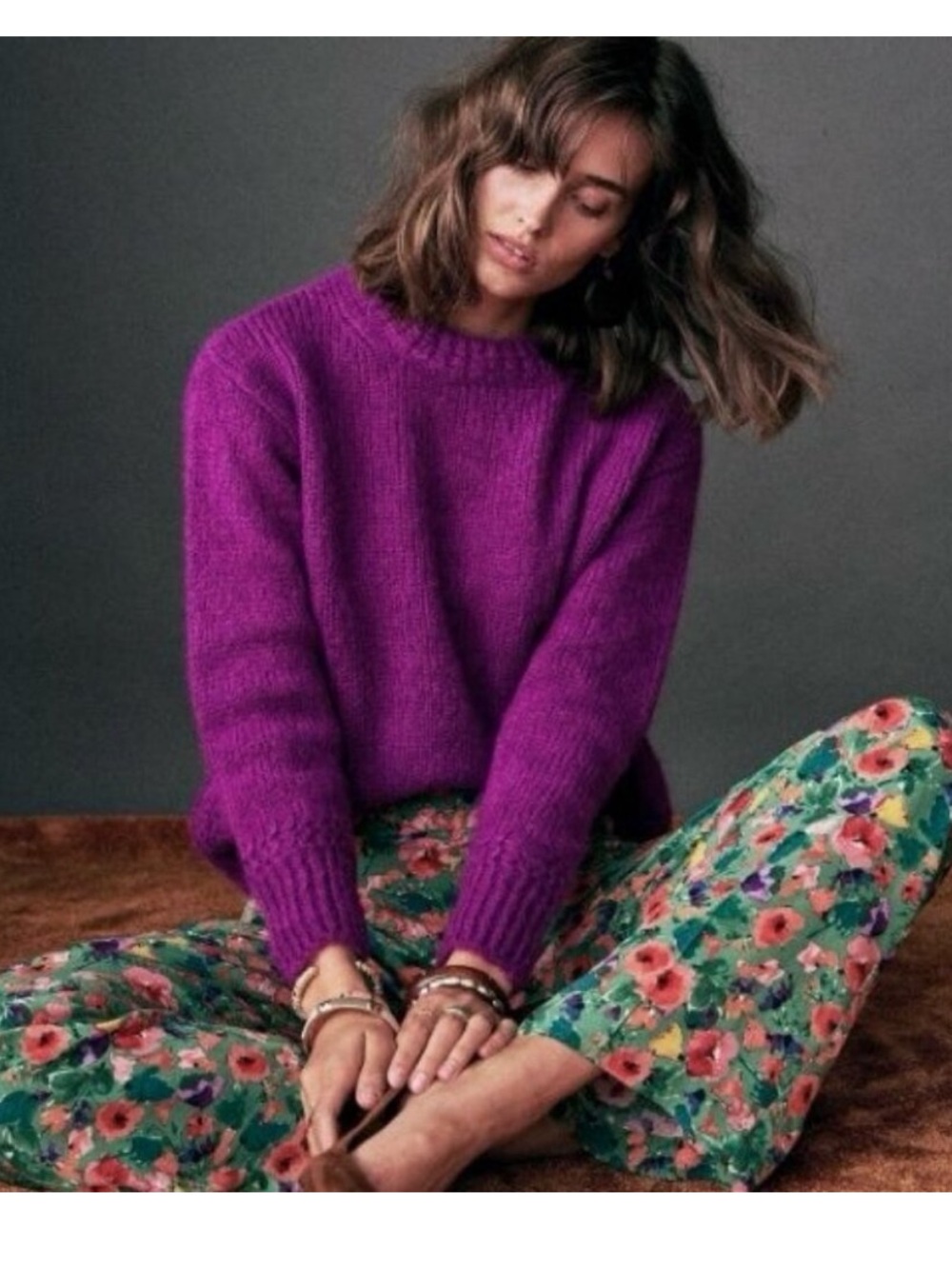 Sézane Chuck Mohair Alpaca Jumper Sweater Violet Purple Size medium
